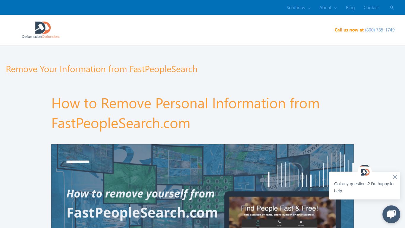 Remove Yourself from FastPeopleSearch | Defamation Defenders